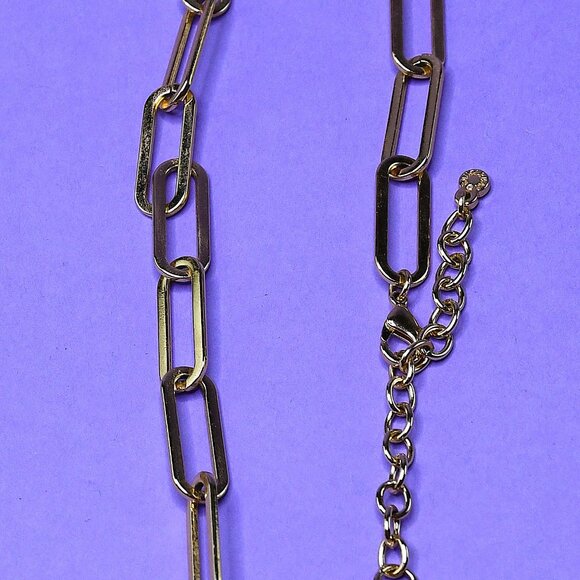BaubleBar Gold Paperclip Necklace - Adjustable - Picture 3 of 4